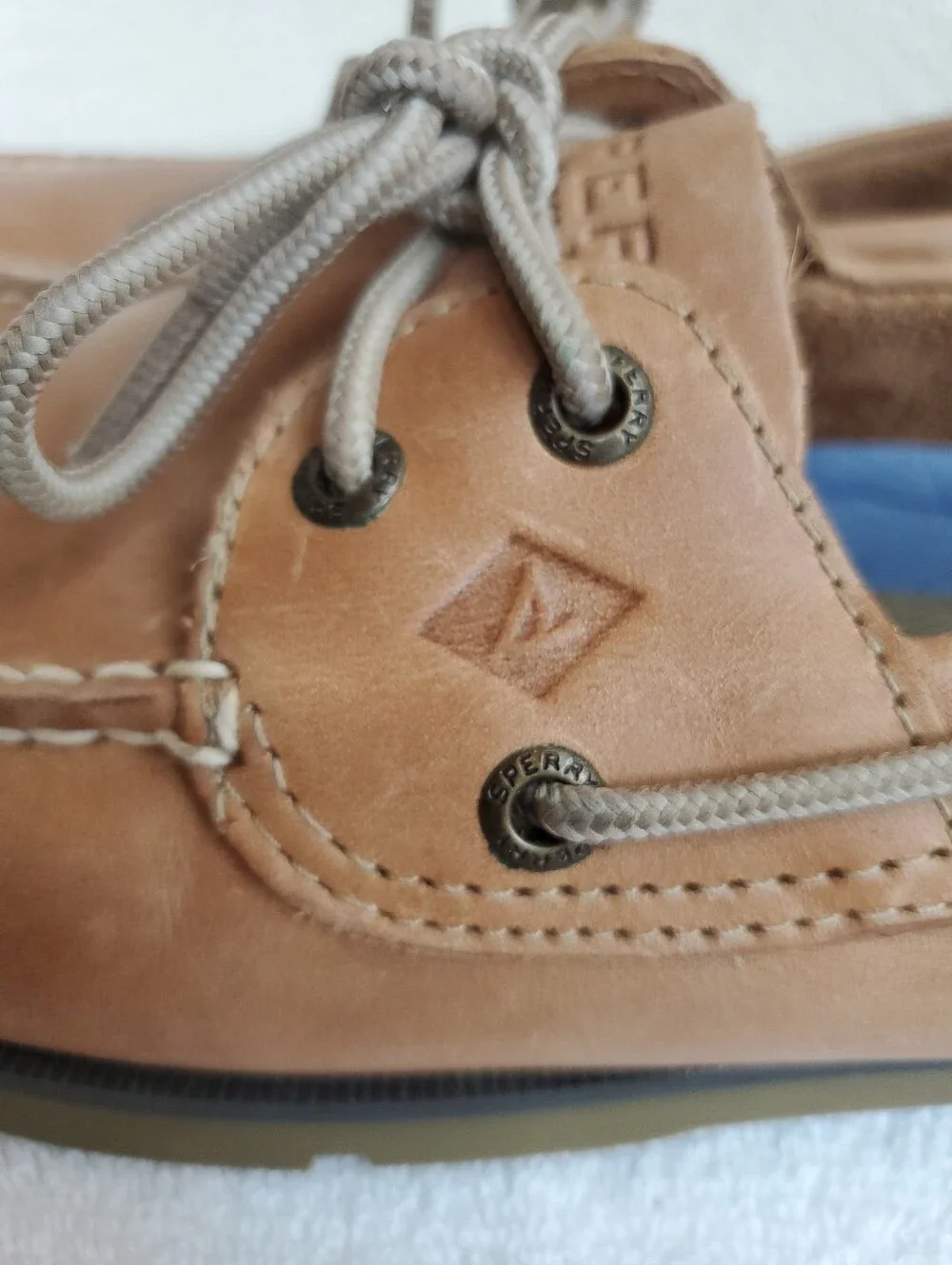 Sperry Men's Brown Tan Leather Topsider with Original 2-eye Boat Shoes Size 11.5